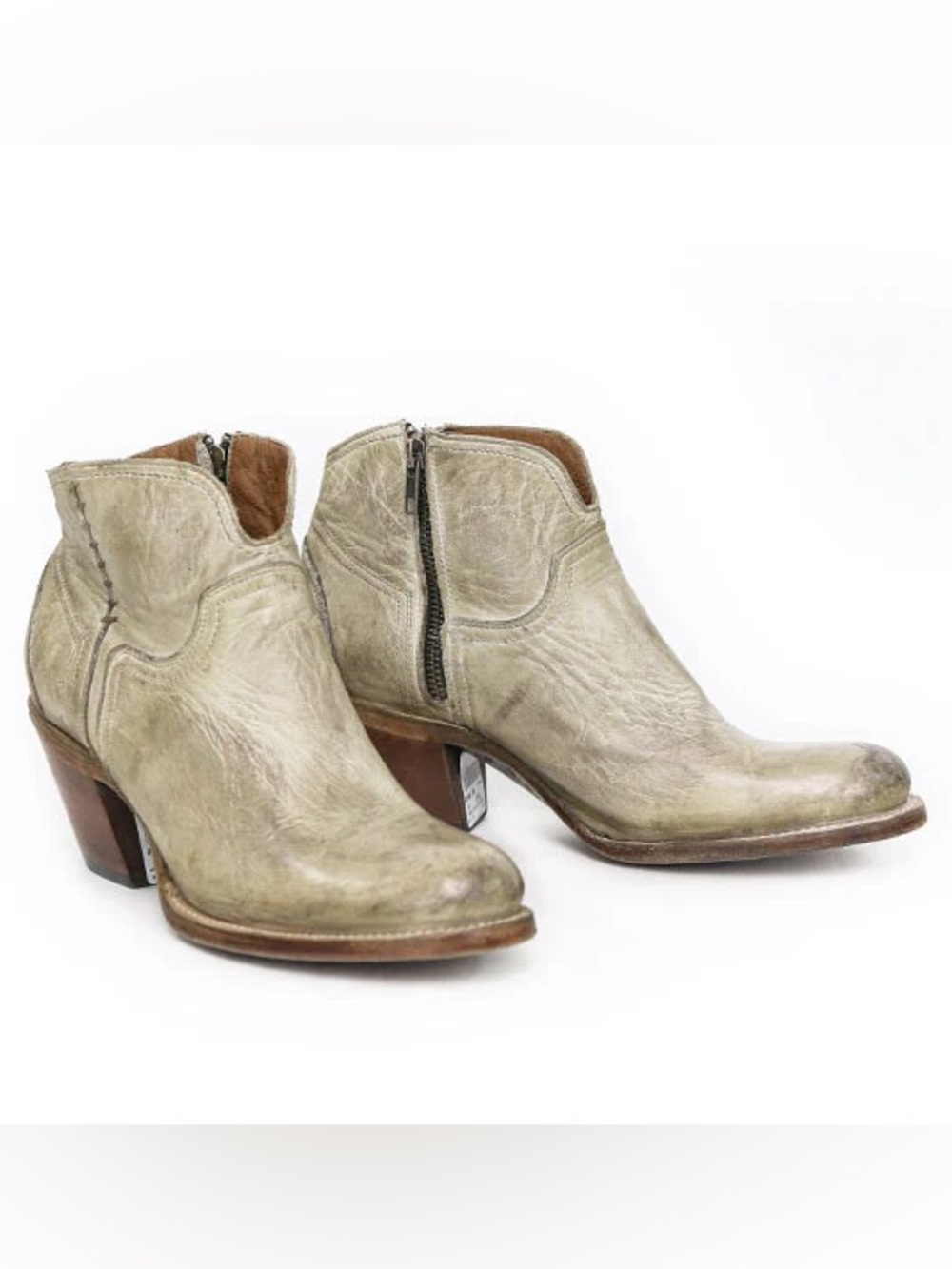 LUCCHESE Western Distressed Boots GREY/WHITE Color WOMENS size 8